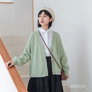 【TTร้านแฟชั่น】พร้อมส่ง♥︎ ℂ♥︎ เสื้อไหมพรมคาร์ดิแกน สีละมุนพร้อมส่ง MY-3028ใหม่