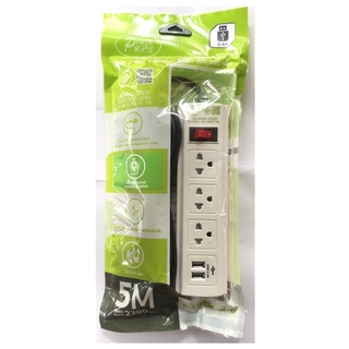 รางปลั๊กไฟ 3ช่อง 1 สวิตซ์ 2USB รุ่น SKU362 5M