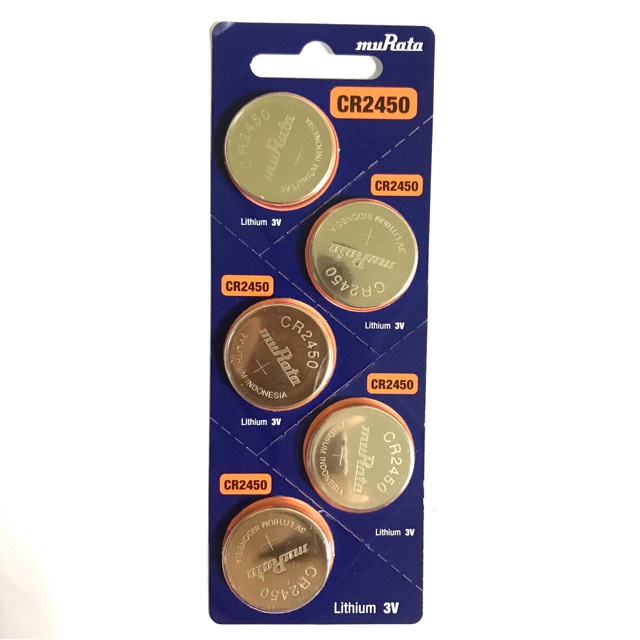 ถ่านกระดุม  muRata CR2450จำนวน 5ก้อน ของแท้ 100%