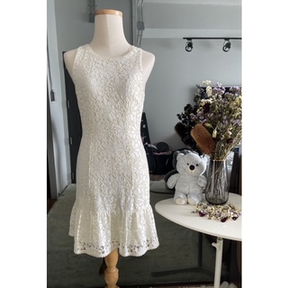 🤍🤍 JUICY COUTURE White Lace Frill Trimmed Sleeveless Dress