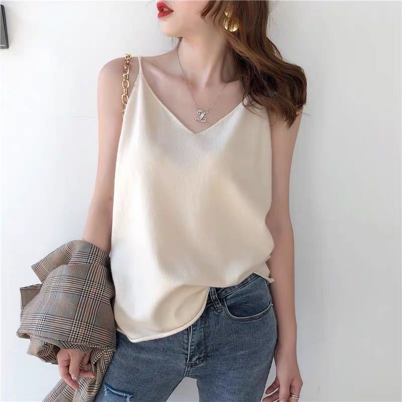 🌻Lune_Grace🌻 พร้อมส่งทุกสี!!! เสื้อสายเดี่ยว งานเกาหลี ผ้ากำมะหยี่ ผ้านุ่ม ใส่สบาย มี 5 สี818