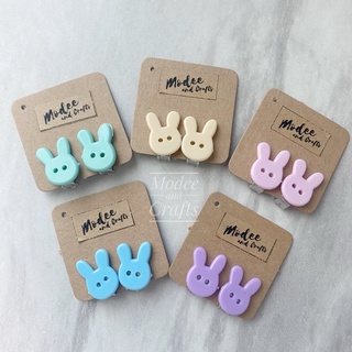 ++พร้อมส่ง++ ต่างหูเด็กน่ารัก ต่างหูหนีบสำหรับเด็กเล็ก ตุ้มหู  รูปกระต่าย มี5 สีจ้า 🐰❤️⭐️