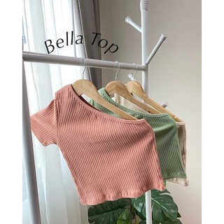 Bella Top  🧸เสื้อปาดไหล่แขนสั้น