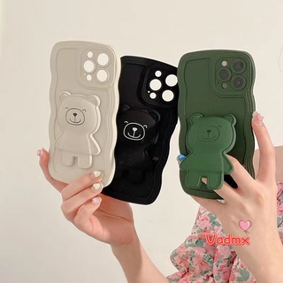 เคสนิ่ม ลายหมียิ้ม พร้อมขาตั้ง สําหรับ Vivo Y20 Y20S Y20i Y20G Y15S Y15A X21 UD V5 Plus X9 X9S Plus V5 Lite Y73S