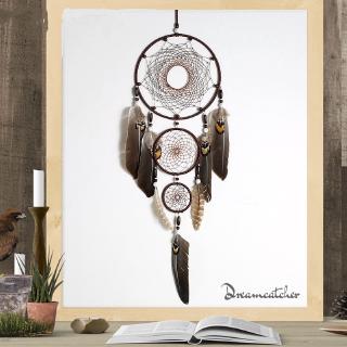 MizzleEagle Feather Big Three Ring Indoor Pendant Indian Dream Catcher Ornaments