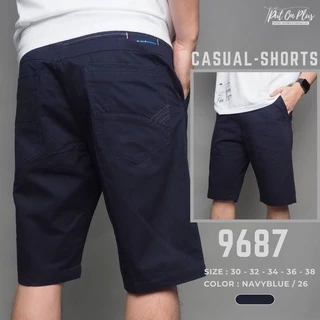 ⚡GW⚡9687กางเกงขาสั้น ผู้ชาย ผ้าคออตต้อน สีพื้น ยาว20-22 นิ้ว ไซส์ 30-38 Goodwin Brand