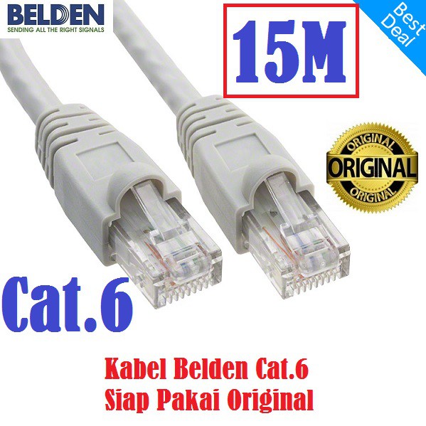 Belden Cat 6 15M UTP LAN Cable - Original Belden Cat6 พร้อมใช้งาน 15 เมตร