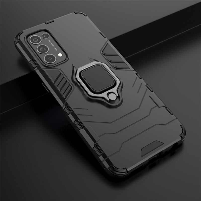 เคส OPPO Reno5 5G ฮาร์ดเคสกันกระแทกเคสโทรศัพท์ Hybrid Armor Shockproof Ring Case OPPO Reno5 Reno 5 5G Cover Stand