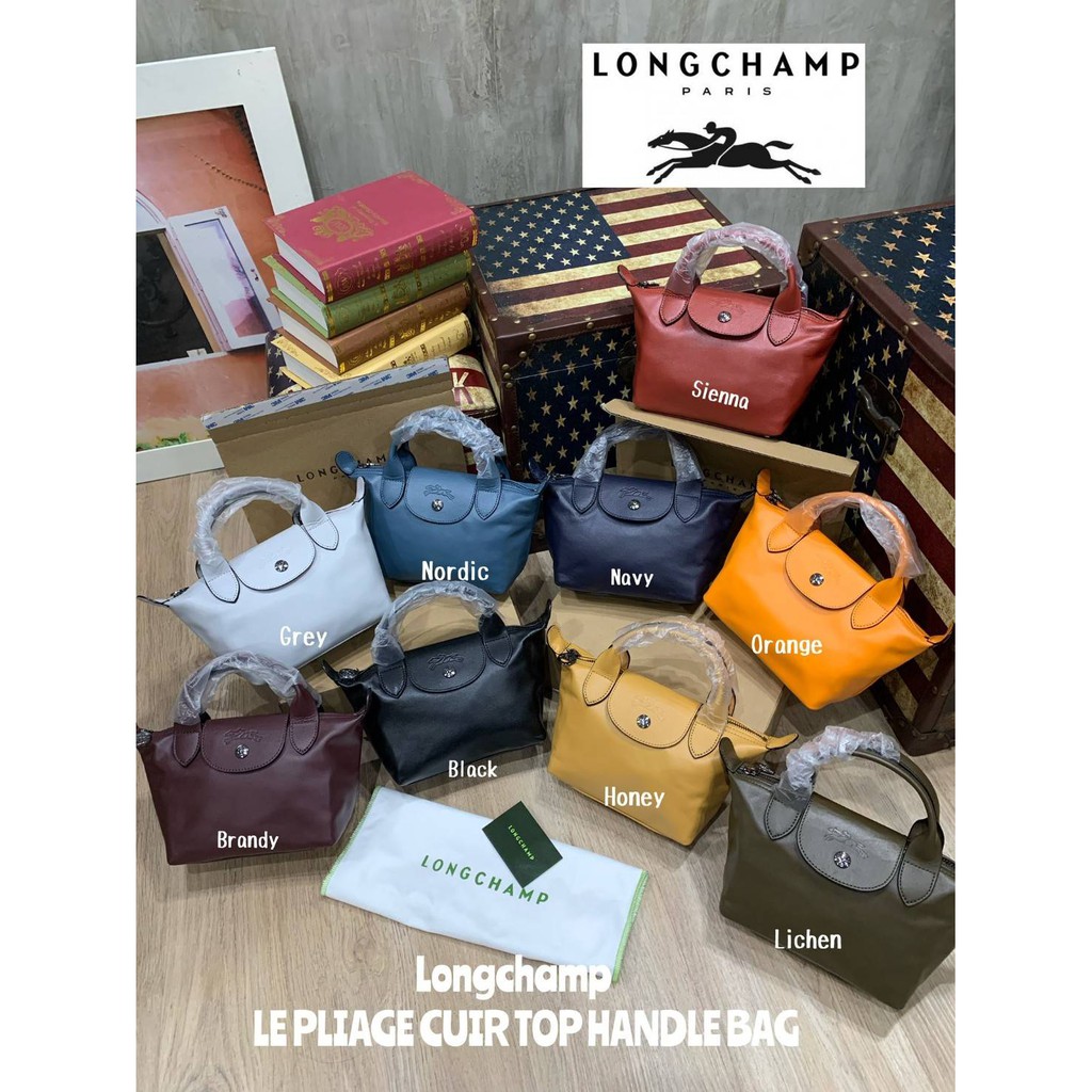 กระเป๋า LONGCHAMP LE PLIAGE CUIR MINI TOP-HANDLE BAG แท้💯นำเข้า