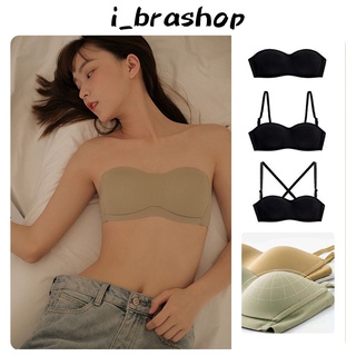 i_brashop เสื้อชั้นในไร้ขอบไร้โครง ใส่สบายไม่มีรอยกอทับ เสื้อชั้นในแบบเกาะอกไม่หลุด สายถอดได้มีแทบล็อก มีไซส์ BAB122