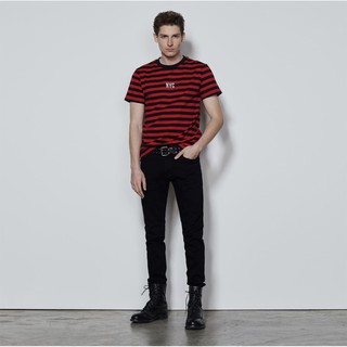 เสื้อยืดลายคาดขวาง แดง-ดำ  NYC CPS Horizontal StripeTee