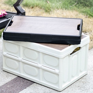 กล่องพับได้พร้อมฝาไม้ Folding Storage Table