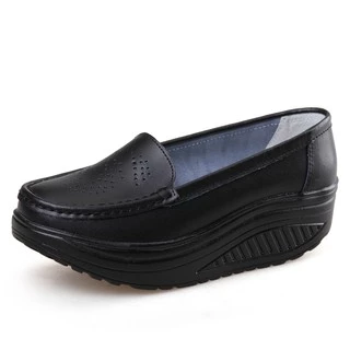 Women's Shoes White Nurse Shoes Swing Work Single Lady's Heel Platform Shoes