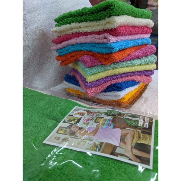 ผ้าเช็ดหน้าขนหนูขนาด12×12นิ้วสินค้าไทยคอตต้อน100%