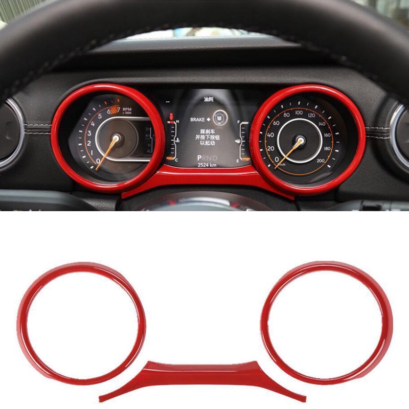 Interior Accessories Covers 5pcs Red Dashboard Button Circle