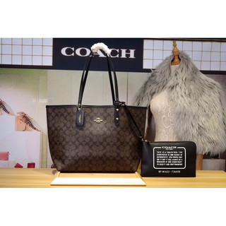 #COACHF36658  COACH REVERSIBLE CITY TOTE IN SIGNATURE CANVAS (COACH F36658) SIZE : 17" (L) x 11 1/2" (H) x 6 1/4" (W)