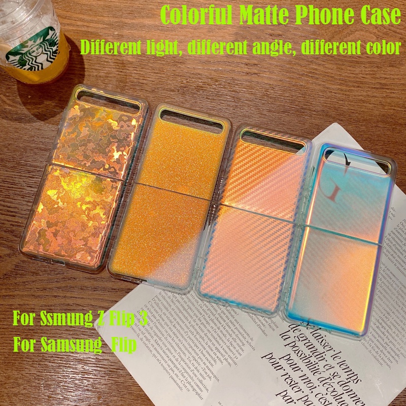 Z Flip Casing Case สําหรับ Samsung Galaxy Z Flip 5G Z Flip 2 Z Flip 3 Matte Gradient ป้องกันกล้องโทร