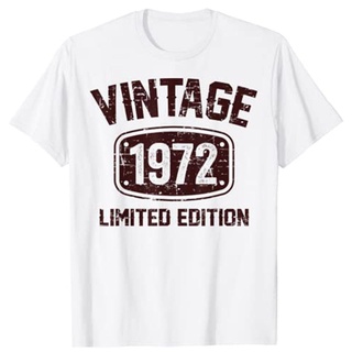 เสื้อยืดผ้าฝ้ายพิมพ์ลาย50 ปี Vintage 1972 Limited Edition 50 ปีเสื้อยืด 2022 ฤดูร้อนใหม่ mens tshirt