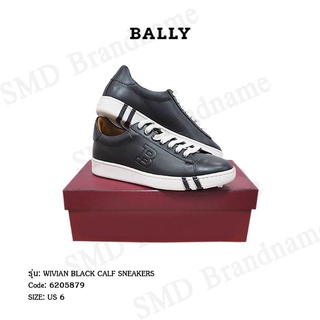 BALLY รองเท้าผ้าใบหนัง รุ่น WIVIAN BLACK CALF SNEAKERS Code: 6205879