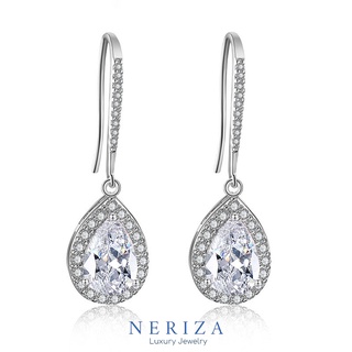 Neriza Jewelry/ต่างหูเพชรสังเคราะห์ ประกายเทียบเท่าเพชรแท้ รหัส NE058 ,ต่างหูเจ้าสาว, ต่างหูเพชรระย้า, ต่างหูออกงาน