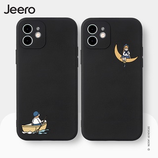 Jeero เคสคู่ เคสไอโฟน คู่รัก ขอบเหลี่ยมกันกระแทกซิลิโคนนุ่มลายการ์ตูนน่ารักตลก เคสโทรศัพท์ Compatible for iPhone 15 14 13 12 11 Pro Max SE 2020 X XR XS 8 7 Plus xsmax iphone7 iphone8 พลัส HFE674