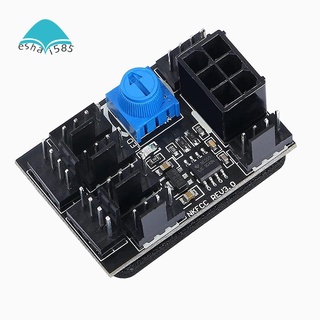 3-Pin 4-Pin Fan Adapter PWM PC Case Cooling Fan Hub 8-Way Splitter 12V Speed   Controller with 6-Pin Power Port