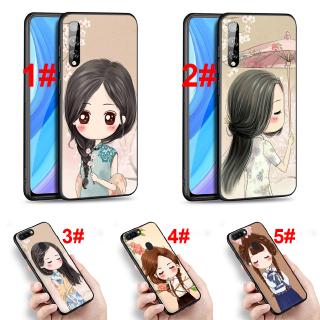 107 f เคสโทรศัพท์ซิลิโคนพิมพ์ลายการ์ตูน cheongsam huawei y 6 y 7 y 9 prime p smart plus z 2018 2019