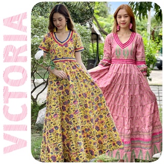 [ Victoria Collection ] โบฮีเมียนเดรส Bohemian Indian Style ทักแชทก่อนซื้อนะคะ มีอีกหลายลายด้านใน