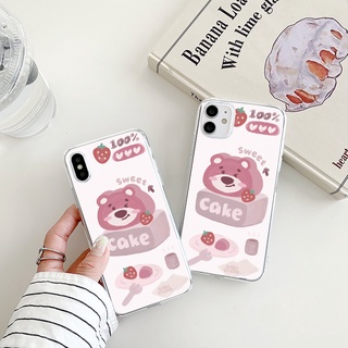 Strawberry Bear เคสไอโฟน 14 promax 8 พลัส cute iPhone 11 12 13 pro max Xr Xs X max 7 8 plus se2020  case เคส นิ่ม