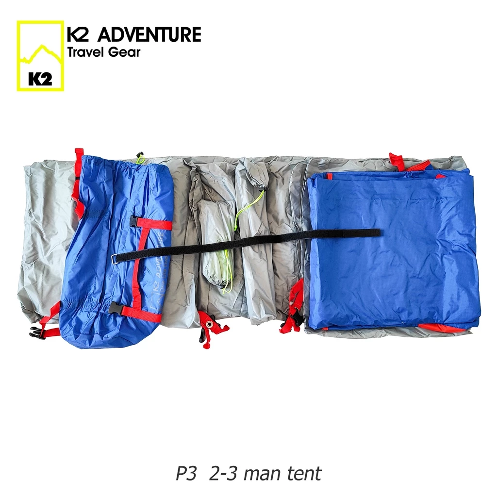เต็นท์มอเตอร์ไซค K2 ADVENTURE รุ่น P3 สีน้ำเงิน นอน 2-3 คน น้ำหนักเบา เสาอลู กันฝน กันลม thumbnail 8