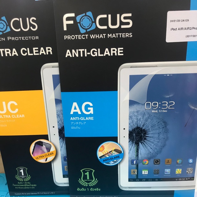 Focusฟิล์มใส/ด้าน ipad.mini1,2,3/mini4,5/ Air/Air9.7/gen6 9.7/gen7/8/910.2/ip10.5/pro10.5/pro11(2018)(2019)(2020)Air4