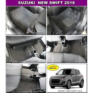 พรมดักฝุ่นไวนิล NEW SWIFT 2018-2021 แบบรีดขอบ สีเทา เข้ารูป