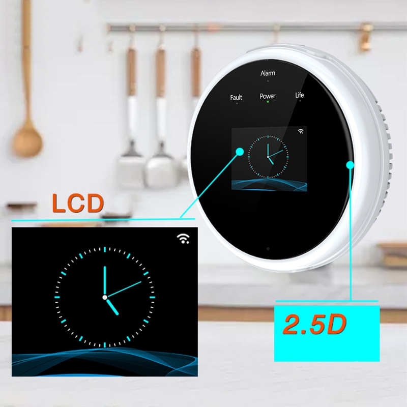 เครื่องตรวจจับกลิ่น Smart WIFI Gas Leak Detector APP Remote Alert Gas