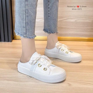 เช็คของก่อนสั่ง ผ้าใบเปิดส้น รองเท้าเปิดส้น ผ้าใบแบบสวม รองเท้าแต่งริบบิ้น