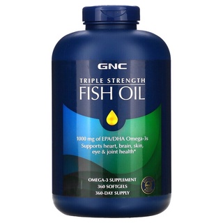 (360 softgels)  GNC TRIPLE STRENGTH FISH OIL - 1000MG / 360 SOFTGELS