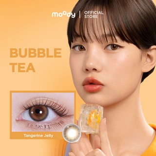 Moody คอนแทคเลนส์สี แบบใช้แล้วทิ้ง ครึ่งปี Tangerine Jelly (0.00 และ -1 ถึง -8) - Bubble Tea