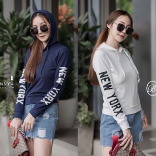 พร้อมส่ง เสื้อแขนยาวมีฮู้ด