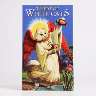 การ์ด Tarot Of White Cats ขนาดเล็กสําหรับเด็ก