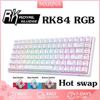 Royal Kludge RK84 คีย์ไทยRGB Hot-Swappable คีย์บอร์ดแบบกลไก 84 คีย์ คีย์บอร์ดเล่นเกม Bluetooth ไร้สาย