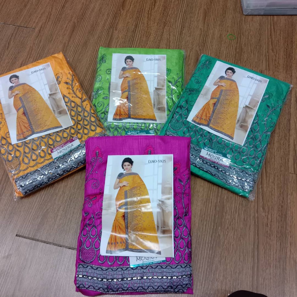 Saree / Designer Work Saree / เย็บปักถักร้อย Saree / India นําเข้า Saree / Bollywood Design Work Sar