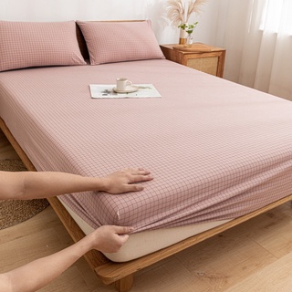 ผ้าปูที่นอน ผ้าปูที่นอนลายสก๊อต 3.5 / 5 / 6 ฟุต ลายผ้านวม ไม่รวมผ้าห่ม Fitted sheet รัดมุม ชุดผ้าปูที่นอน