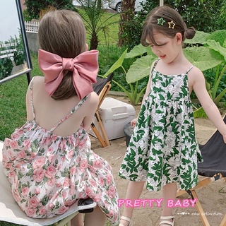 PRETTY BABY🧸พร้อมส่ง🧸ชุดเดรสเด็กผู้หญิง กระโปรงเด็กผู้หญิง สายเดี่ยวเนื้อผ้าใส่สบาย(094)