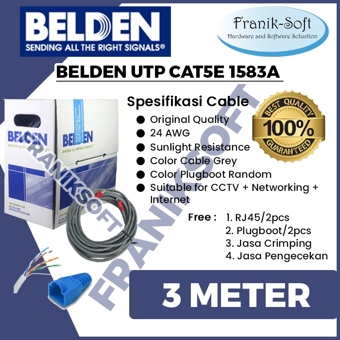Belden 3M UTP Cat5E สาย LAN ORIGINAL USA 3 เมตร พร้อมใช้งาน