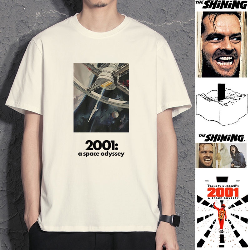 【100% cotton】2001 Space Odyssey เสื้อยืด Stanley Kubrick Movie A Space Odyssey อุปกรณ์ต่อพ่วง Shinin