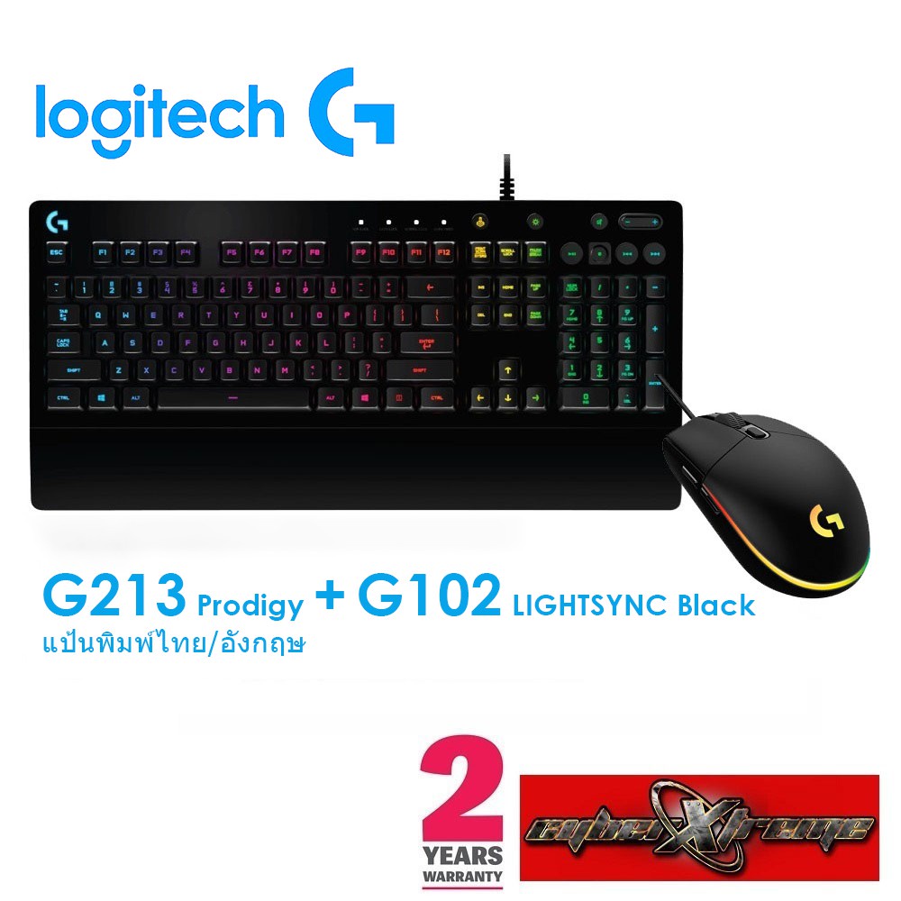 Logitech Keyboard G213 ไทย + Mouse G102 Lightsync Ready To Play รับ ...