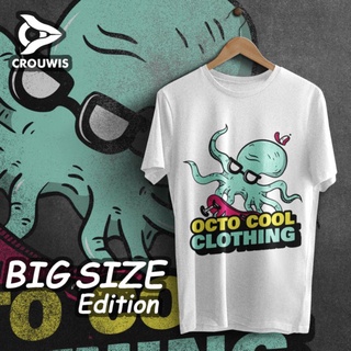 เสื้อยืดผ้าฝ้าย เสื้อยืดผ้าฝ้าย แขนสั้น พิมพ์ลาย Big SIZE octo cool 24s โอเวอร์ไซซ์ XXL XXXL สําหรับผู้ชาย และผู้หญิง เส