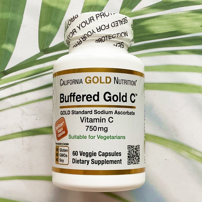 Buffered Gold C, Non-Acidic Vitamin C, Sodium Ascorbate 750 mg 60 Veg. Capsules (CGN) บัฟเฟอร์วิตซีท