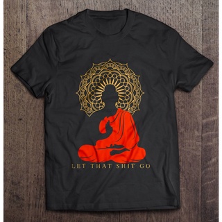 เสื้อยืดพิมพ์ลาย Let That  Go Buddha แฟชั่นสําหรับผู้ชาย