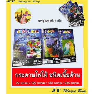 กระดาษโฟโต้ เนื้อด้าน (A4) กระดาษอิงค์เจ็ท ชนิด เนื้อด้าน Matted Inkjet Paper (100 แผ่น/แพ็ค)