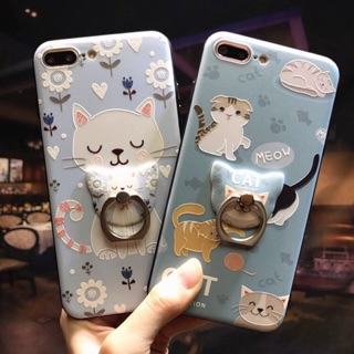 เคสแมว พร้อมแหวน ขอบนิ่ม คลุมเครื่อง งานสวย